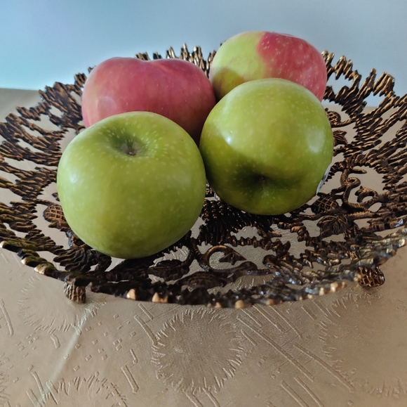 Vintage Modernist Solid Brass Footed Tray Plate Made in Israel - Picture 2 of 9
